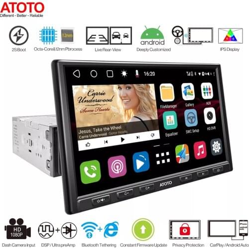ATOTO Standard S8G1A84SD Gen2 in-Dash Video Receiver,Octa-Core CPU,HD Rearview with LRV, Android CarPlay & Android Auto Receiver