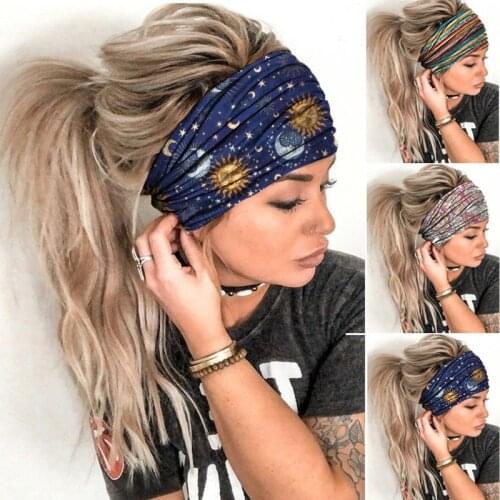 Bohemian Headband Hippie Elastic Bandana Head Cover Wrap for Men & Women Rainbow Psychedelic Flower Pattern 60S 70S Retro Boho