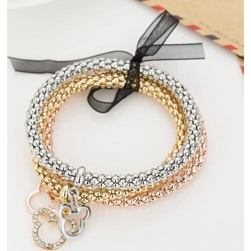 TOUCHEART 3 PCS Custom Crystal Bear Bracelet&Bangles Charms For Women Bracelet For Jewelry Making Friendship Bracelets SBR190488
