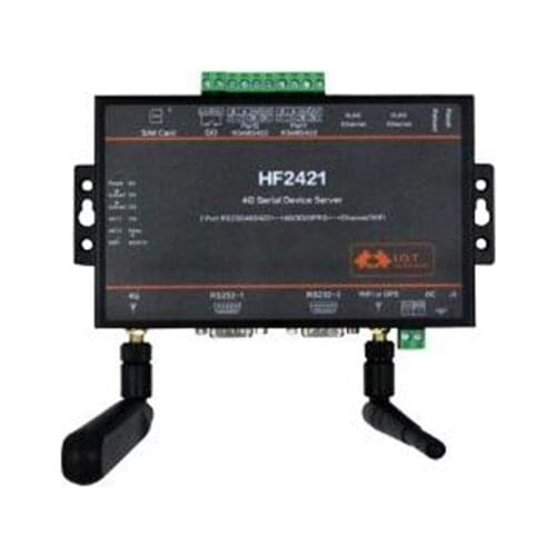 Double Port Serial Device Server RS232 RS485 RS422 to Ethernet Wifi 4G 3G GPRS Network Converter