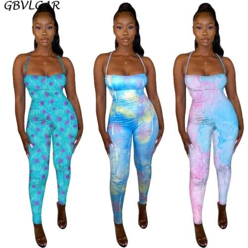 GBVLGAR Womens Jumpsuit Contrast Color Splice Rompers Summer Clothes Fitness Bodysuit Casual Spaghetti Strap Sleeveless Overall
