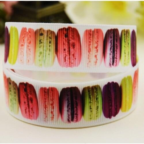 22mm 25mm 38mm 75mm Macaron Cartoon printed Grosgrain Ribbon party decoration 10 Yards X-03140