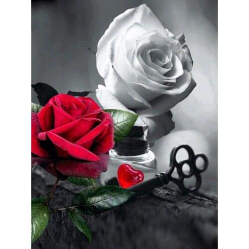 Flower Rose DIY 11CT Embroidery Cross Stitch Kits Craft Needlework Set Printed Canvas Cotton Thread Home Decoration Dropshipping