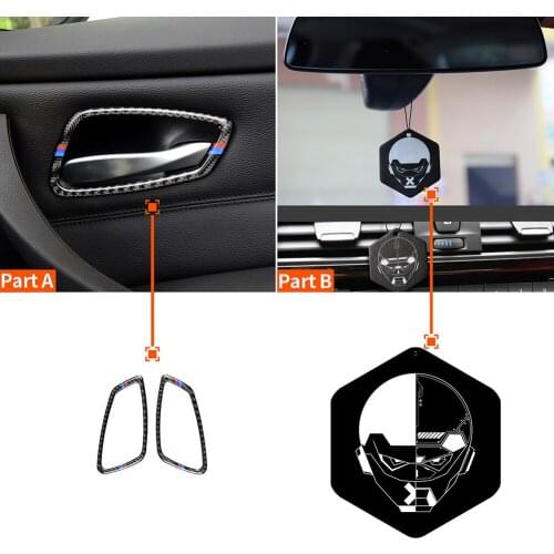 Carbon Fiber Interior Door Handle Frame Cover Trim Automobile Interior Decoration Parts for BMW E90 E92 M3 2007-2013