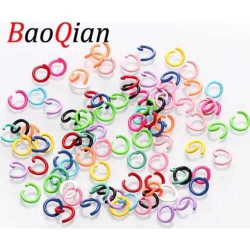 Wholesale 100pcs/lot 8mm Colorful Open Jump Rings For DIY Jewelry Making Finding Split Ring Connectors Key Chain Accessories