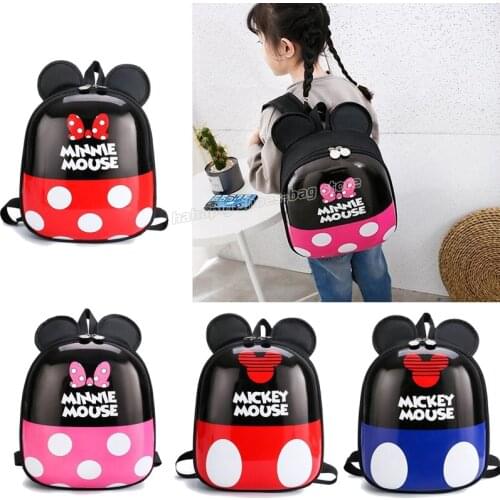 Disney Kindergarten Backpack Child Mickey Minnie Mouse Hard Shell Rucksack Toddler Kid Schoolbag Infant 3D Cartoon Knapsack Bag
