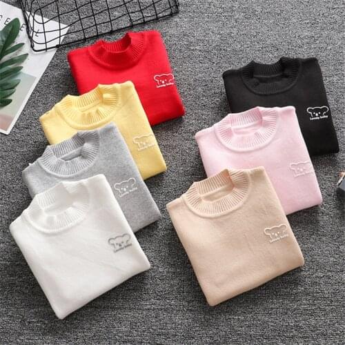 Baby Girls Winter Sweater Colthes Autumn Children Clothing Pullover Knitted Solid Kids Sweaters Clothing 1 8 10 12 Years