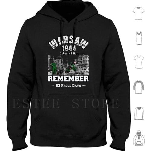 Warsaw 1944 Hoodie Long Sleeve Warsaw 1944 Rising Warsaw Remember Uprising 1944 Poland Prud Poland Prud Ww2 War 1 Augest