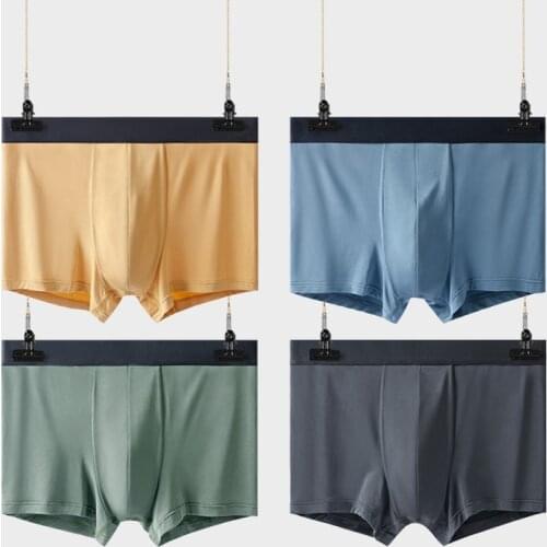 4PCS/LOT Brand Underwear Men Solid Modal Boxers Sexy U Convex Male Panties Man Boxers Shorts Man Lingerie Slip Mens Underpants