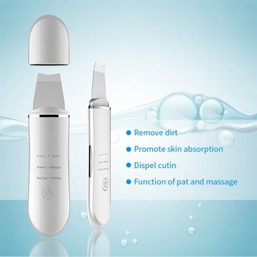 Ultrasonic Facial Skin Scrubber Ion Deep Face Cleaning Peeling Rechargeable Skin Care Shoveling Device Facial Vibration Massager