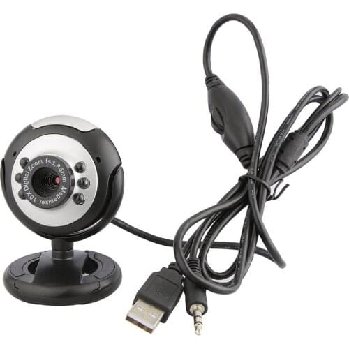 USB Video Web Camera Six Lights Night Vision Camera Computer Webcam With Mic For Pc Laptop Camera