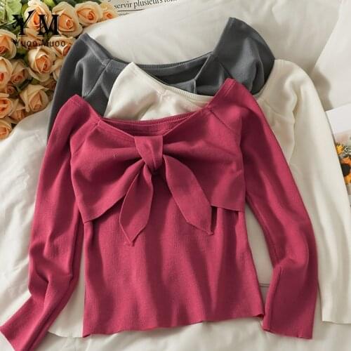 Женские пуловеры с открытыми плечами YUOOMUOO China At AliExpress