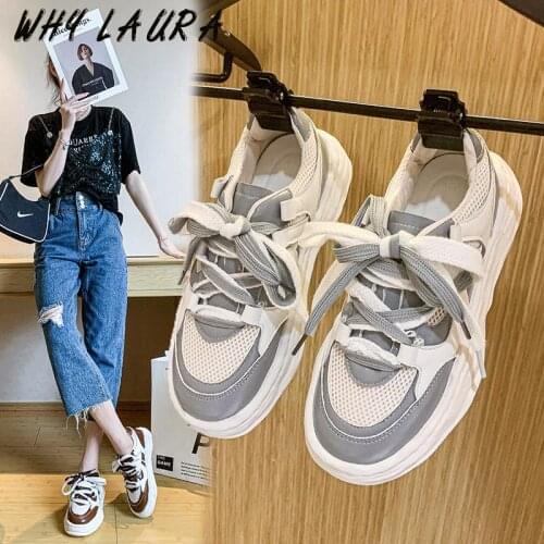 Heavy soled sneakers for ladies spring and autumn 2021 casual sneakers for ladies summer shoes for women flat shoes