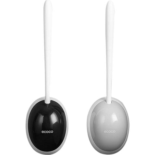 RecabLeght Wall Mount Silicone Toilet Brush Black Plastic Long Handle Bathroom Wc Accessories Quick Draining Cleaning Tools 1pcs