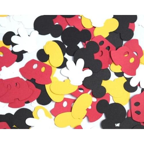 100Pcs Mickey Mouse Disposable Birthday Party Decoration Paper Confetti Wedding Card Baby Shower Anniversary Supplies