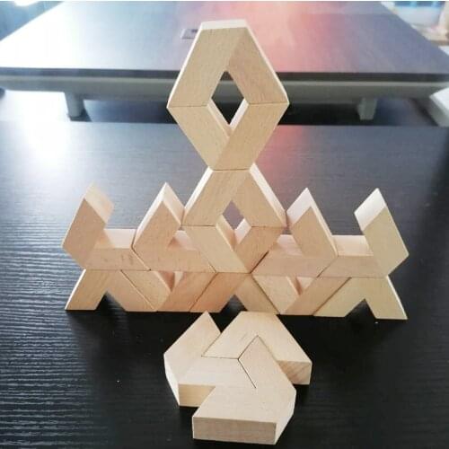 16pcs Wooden Blocks V Shape Stacking Balance Building Blocks kids Educational Toys Creative building blocks toys for Children