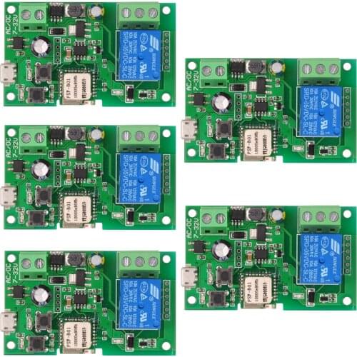 2PCS-5PCS Smart Home Automation Modules eWeLink DC5V 12V 24V 32V Wifi Switch Phone APP Remote Control Timer Switch Voice Control