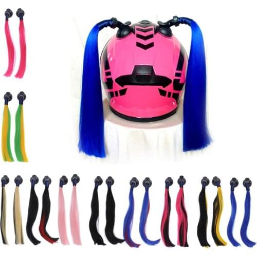 35cm Pigtails for Helmets Works on Helmets Hair Decoration for Motorcycle