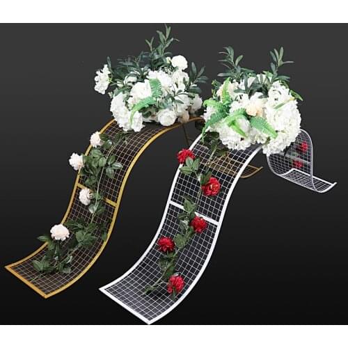 4pcs/lot Wedding decoration Props Grid S-shaped Wave Road Lead Geometric Box tropical Party T Set Layout Decoration accessories