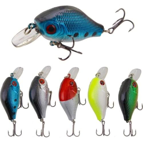 5Pcs/Lot Fishing Lures 6cm 8.8g Hard Baits Mini Crankbaits Artificial Swimbait Topwater Wobblers with Treble Hooks