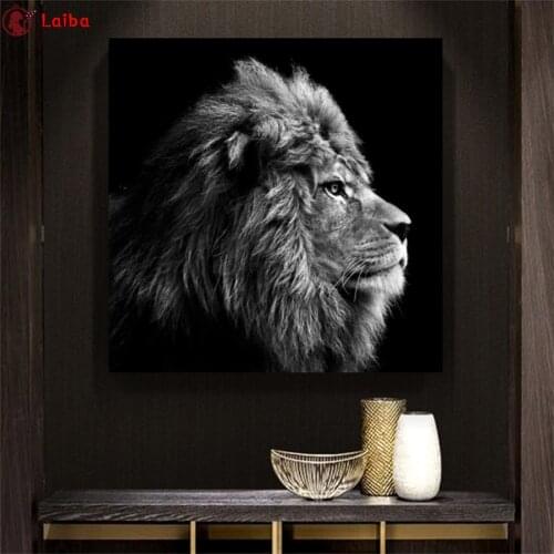 Diamond painting Modern art, black and white lion 5d diy handmade embroidery kit full square/round drill home decor