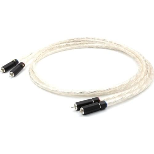 Hifi Audio RCA Plug Audio Cable, Liton Silver Plated Dual Filter Ring Fever Audio Signal Cable, RCA to RCA Extension Wire