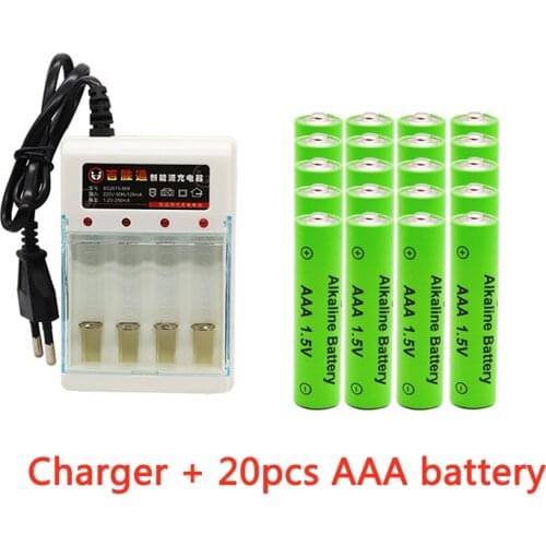 AAA battery 2100mAh 1.5V alkaline AAA rechargeable battery for remote control toy light battery EU plug1.2V 1.5V AA AAA charger