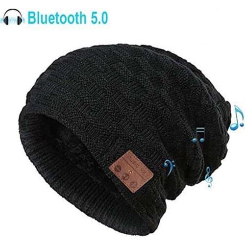 Unisex Bluetooth Beanie 5.0 Built-in Mic,Smart Hat with Wireless Sport Headphones Knit Speaker Cap As Unique Gifts