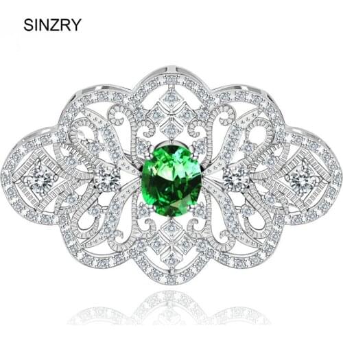 SINZRY Brand New Cubic zirconia micro setting hollow flower Vintage brooches lady scarf buckle jewelry gift