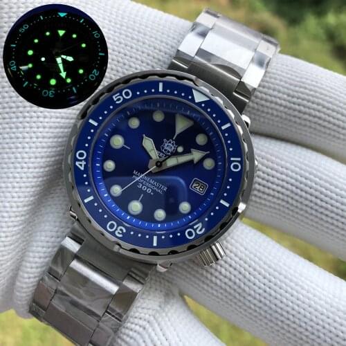 STEELDIVE Men Diver Watch Tuna Luxury Mens Automatic Watches 300m Waterproof Mechanical Wristwatches C3 Luminous Sapphire NH35