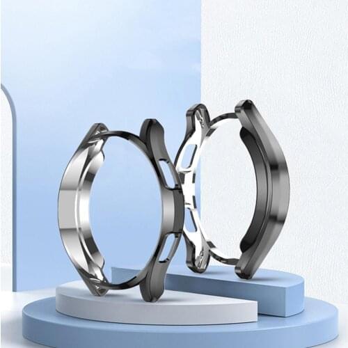 Galaxy Watch 4 Classic 46mm TPU Case Protective Plating Bumper Shell Waterproof Shockproof Protective Cover Watch Accessories