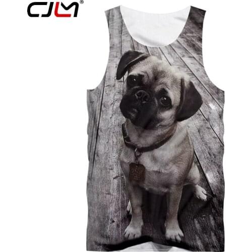 CJLM Man Large Size Cheapest Animal Tank Top 3D Full Printed Gray Dog Vest Mens Loose Spandex Tanktop Direct Selling