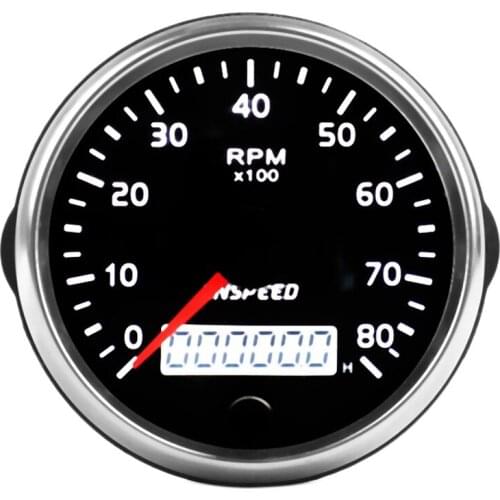 CNSPEED Universal GPS Speedometer 12V/24V Odometer 85mm 0-8000RPM for Car Motorcycle LCD Tachometer