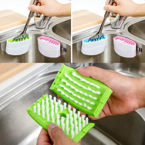Color Random 1pc Fork Spoon Brush Cleaner Scrubber Kitchen Helper Cooking Tools Cutlery Gadget