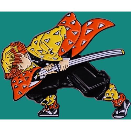 Demon Slayer Zenitsu Agatsuma Enamel Pins Brooch Collecting Little Angel Lapel Badges Men Women Fashion Jewelry Gifts Adorn Hat