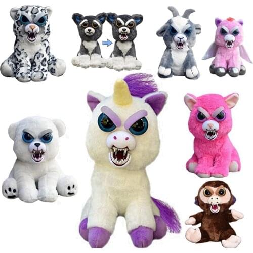 20-22cm Fnaf Feisty Pets Panda Dinosaur Teddy Bear Monkey Cats OWLLion Bunny Rabbit Dog Change Face Stuffed Animals Plush Toy