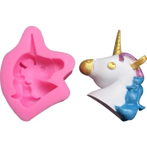 Unicorn Horn Ears Silicone Mold Rose Cupcake Topper Fondant Molds DIY Party Cake Decorating Tools Candy Chocolate Gumpaste Mould