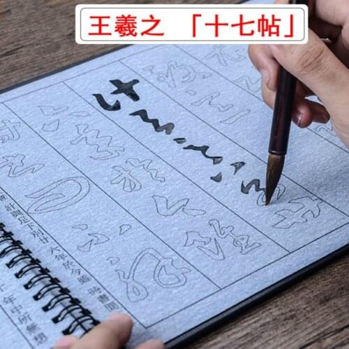 Chinese Brush Calligraphy Copybook Magic Water Writing Repeat Used Cloth Seventeen Posts by Wang Xizhi Cursive Script Book