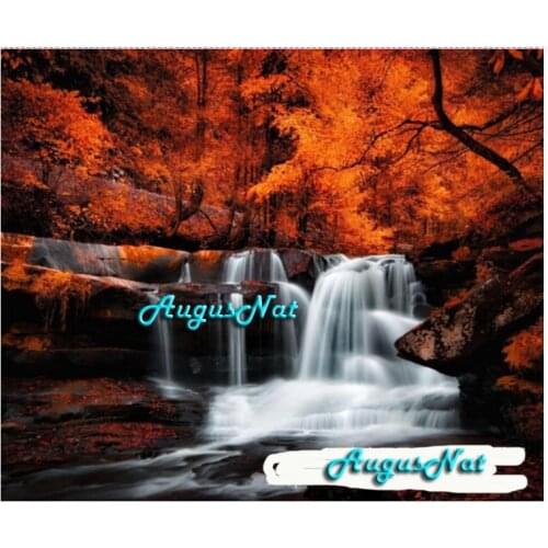 Maple tree diamond painting full drill waterfall diamond dotz autumn scenery wall decor landscape wall arts hand craft gifts