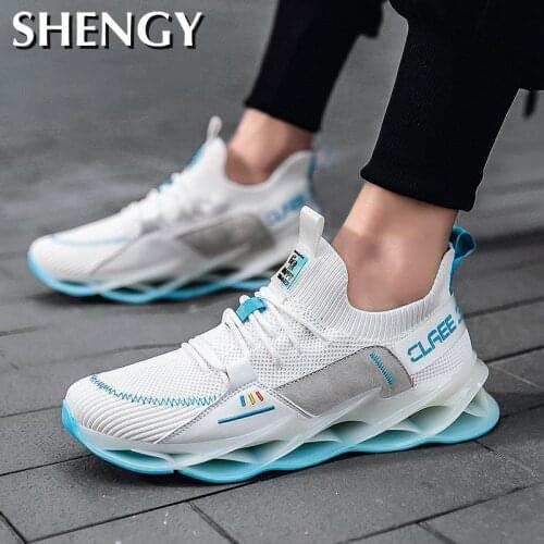 Males Shoes Street Fashion High Top Mesh Sneakers Shoes Men Sport Casual Blade Breathable Running Summer Shoes Flat Tenis Zapato