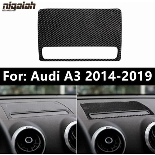 Carbon Fiber Navigation Panel Cover for Audi A3 S3 2014-2019 Car Dashboard Decoration Trim Interior Stickers Decals
