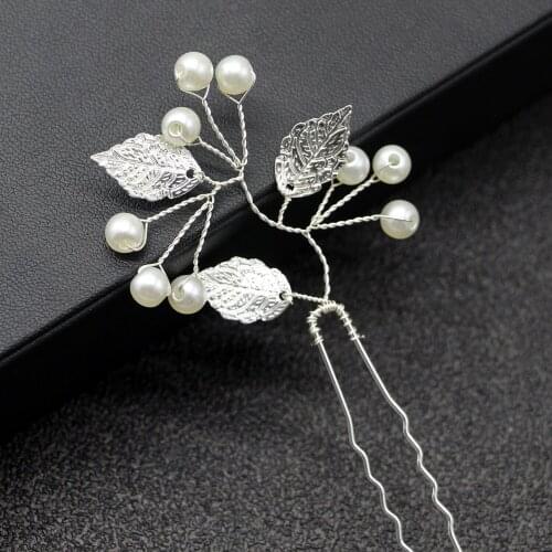 Leliin Silver Bridal Hair Pins Wedding Hair Headpiece Crystal Hair comb bride HairPin Hair Jewelry