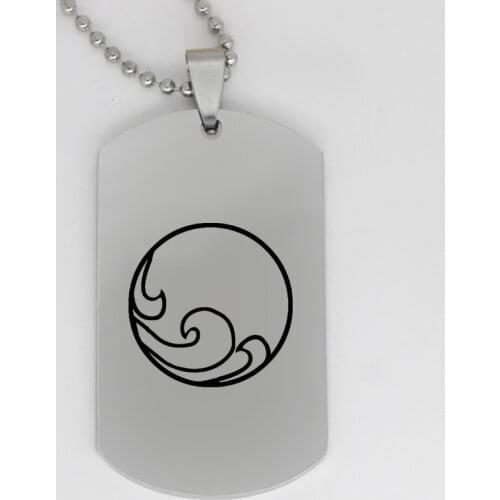 Ufine jewelry fashion pendant army card wave in circle stainless steel customed necklace N4344