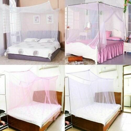 Mosquito Net 4 Corner Post Bed Twin Full Queen Size Home Bedding Netting