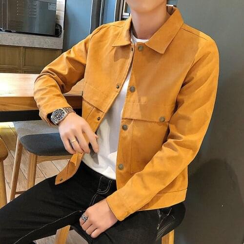 2020 New Mens Spring Short Casual Jacket Lapel Single Breasted Solid Coat Black Gray Red Yellow Big Size XXXXL Free Shipping E1