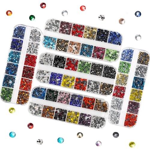 2000Pcs HotFix Rhinestones New Box Set Mix Color DMC Glue on Rhinestones for Garment Crystal Rhinestone Sparkling DIY Decoration