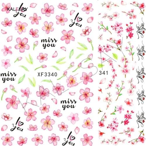 New Flower Butterfly Nail Art Sticker Decoration Manicure Design 3D Nail Sticker Art Decal Leaf Decal Accesoires Back Glue