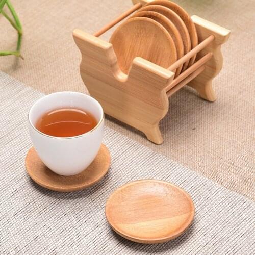 Machining Custom Made Tea Accessories Bamboo Suit Round Tea Coaster New