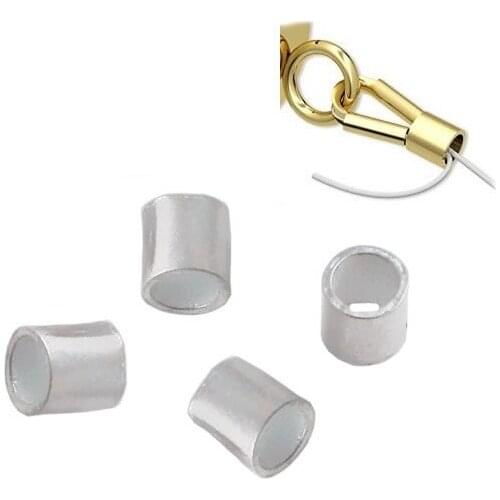 Beadsnice ID28582 pure 925 silver crimp tube end beads wholesale diy silver tube beads accessories jewelry making