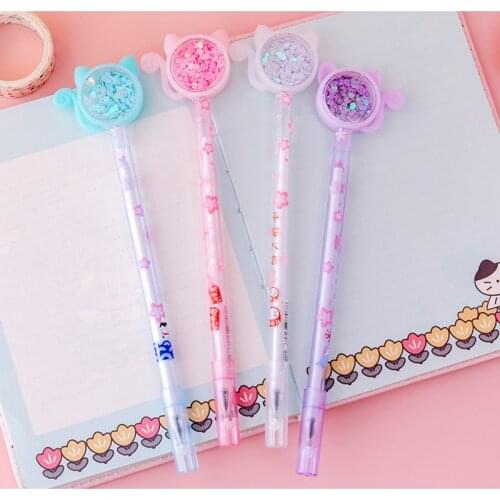 1 Student Creative Gel Pen 0.5mm Suitable for Student Writing Supplies New Creative Cute Transparent Pole Student Stationery